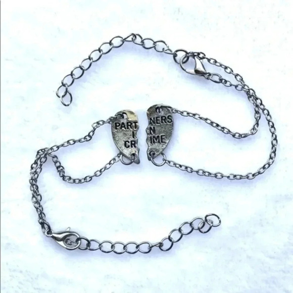 Partners in Crime Silver Friendship Bracelets - Picture 2 of 2